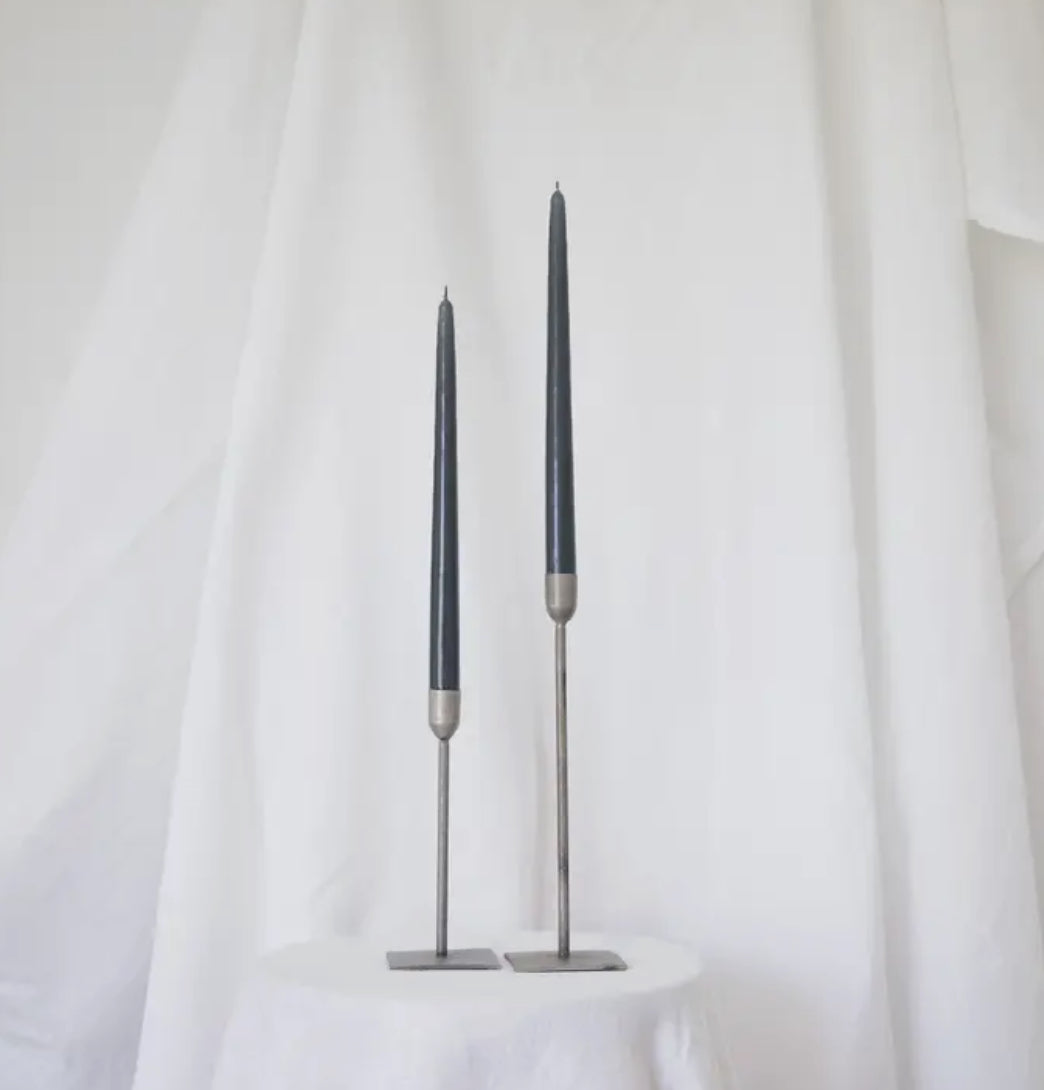 CHARCOAL TAPER CANDLE SET OF 2