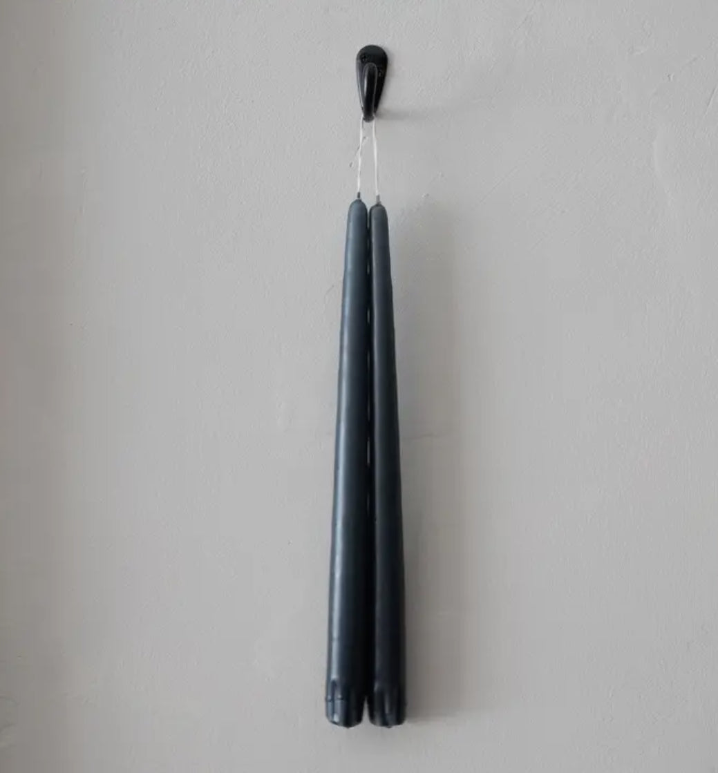 CHARCOAL TAPER CANDLE SET OF 2
