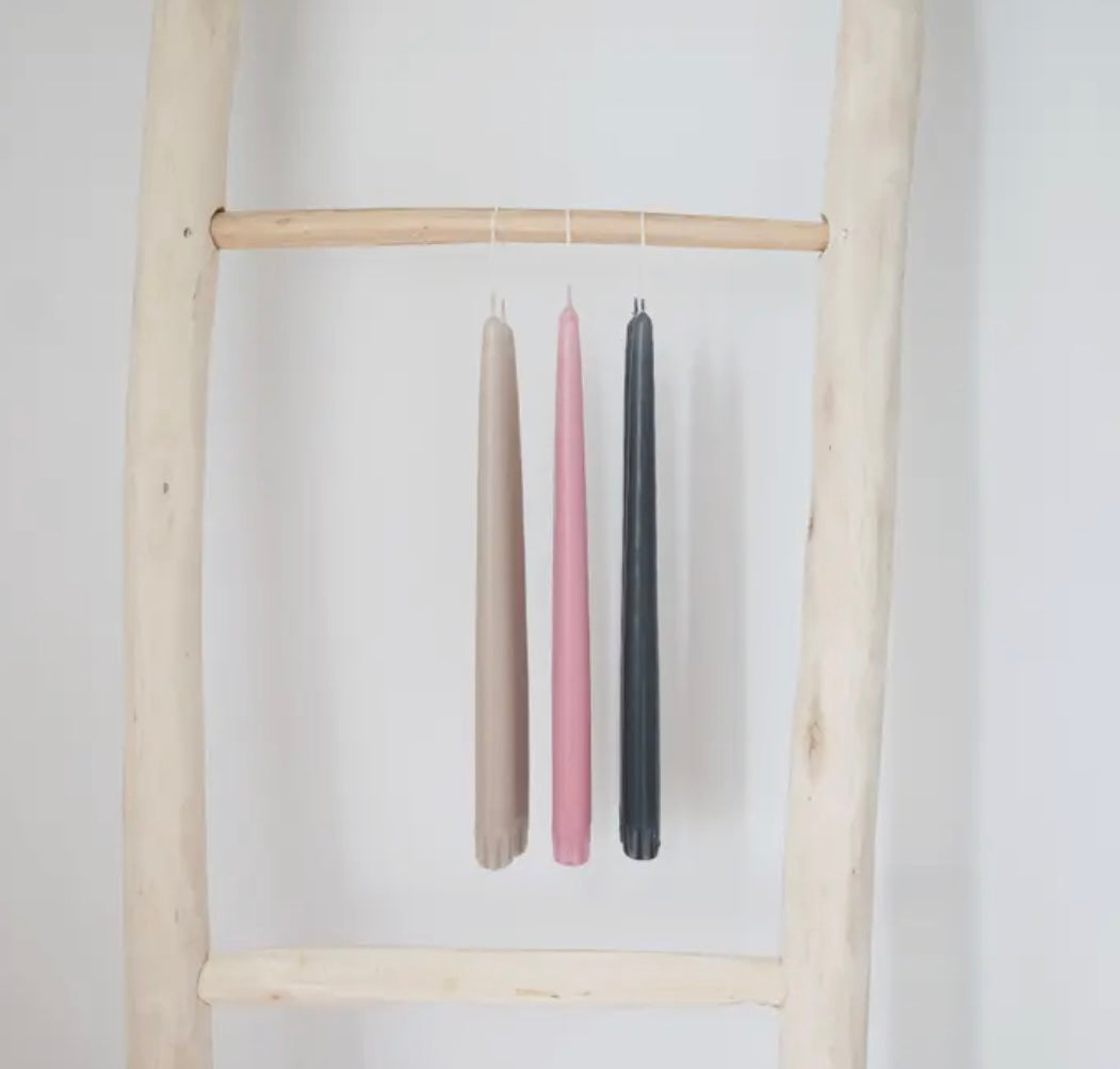 PINK BLUSH TAPER CANDLE SET OF 2