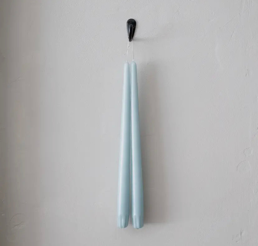 LIGHT BLUE TAPER CANDLE SET OF 2
