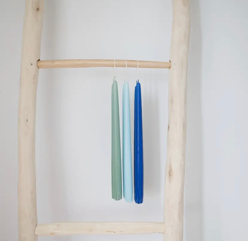 LIGHT BLUE TAPER CANDLE SET OF 2