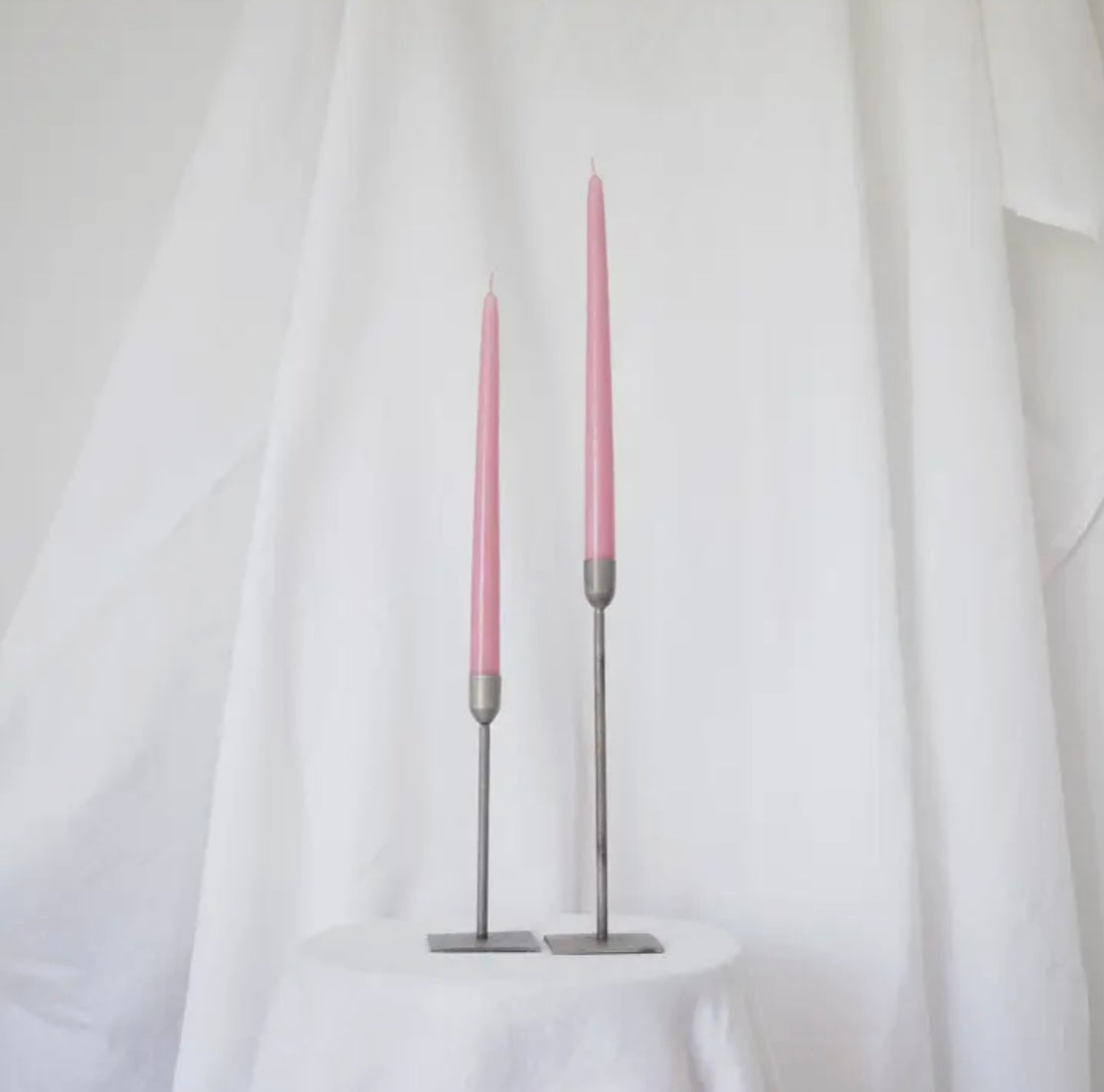 PINK BLUSH TAPER CANDLE SET OF 2