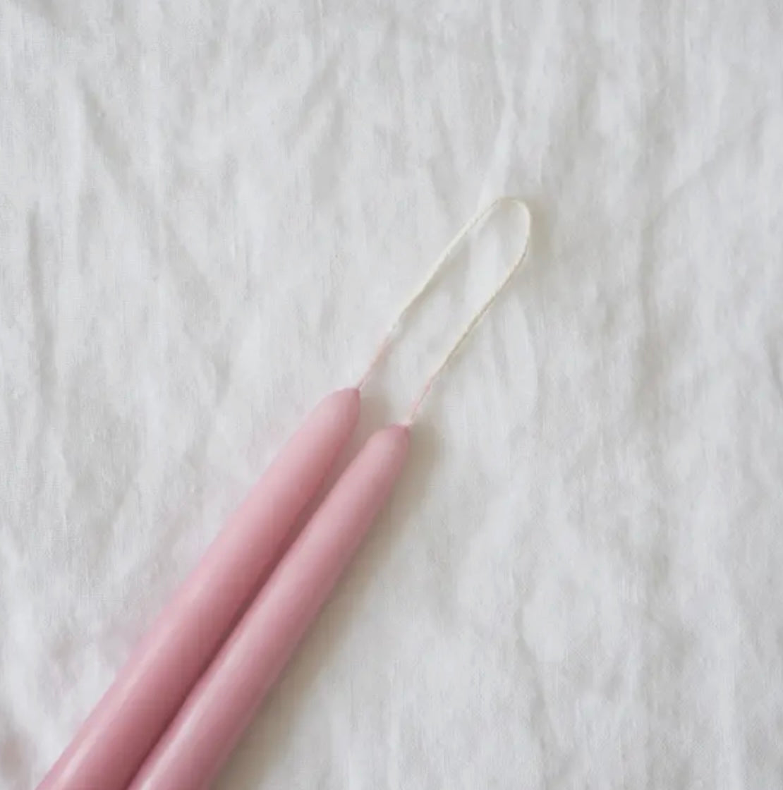 PINK BLUSH TAPER CANDLE SET OF 2