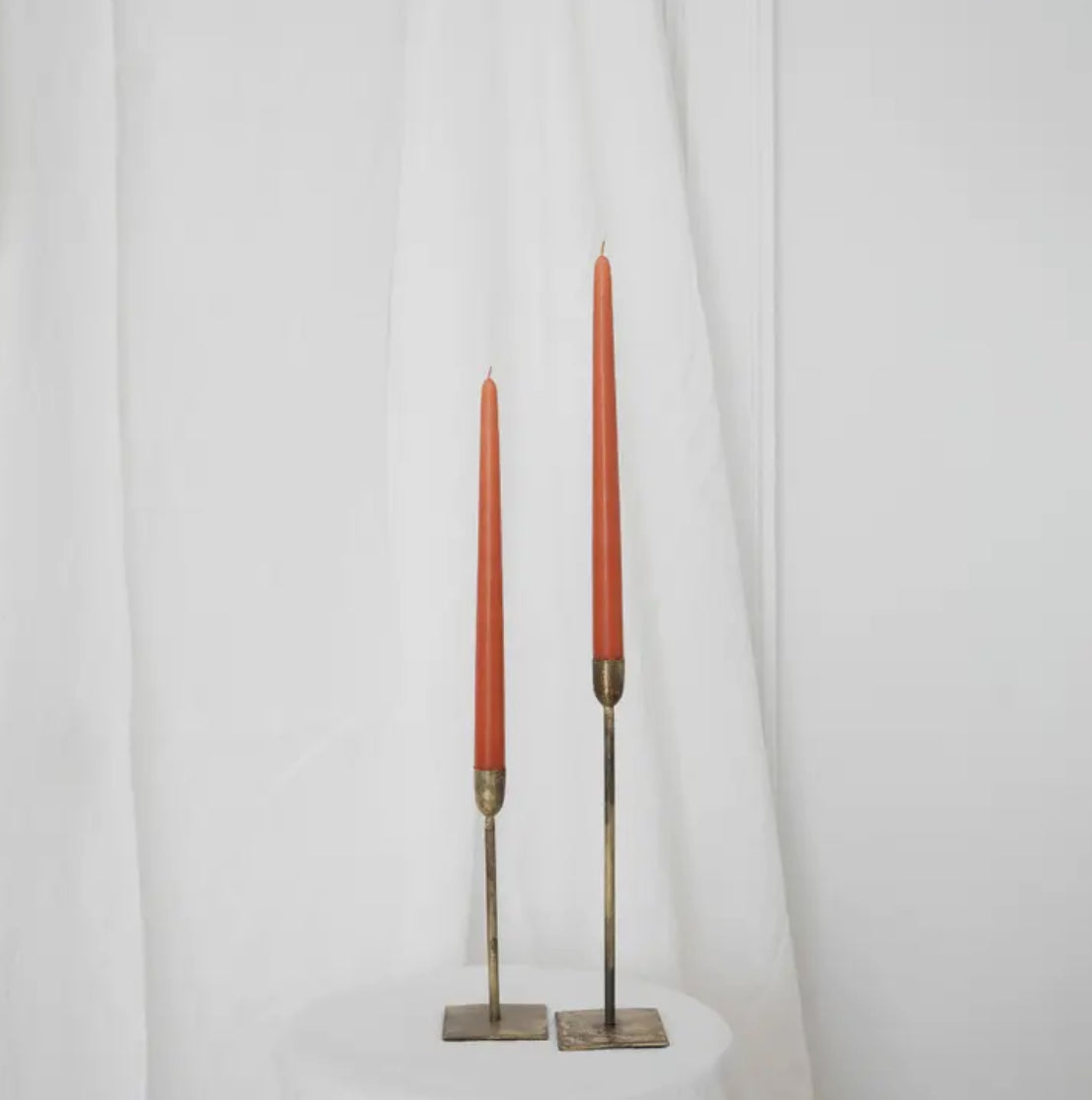 TERRACOTA TAPER CANDLE SET OF 2