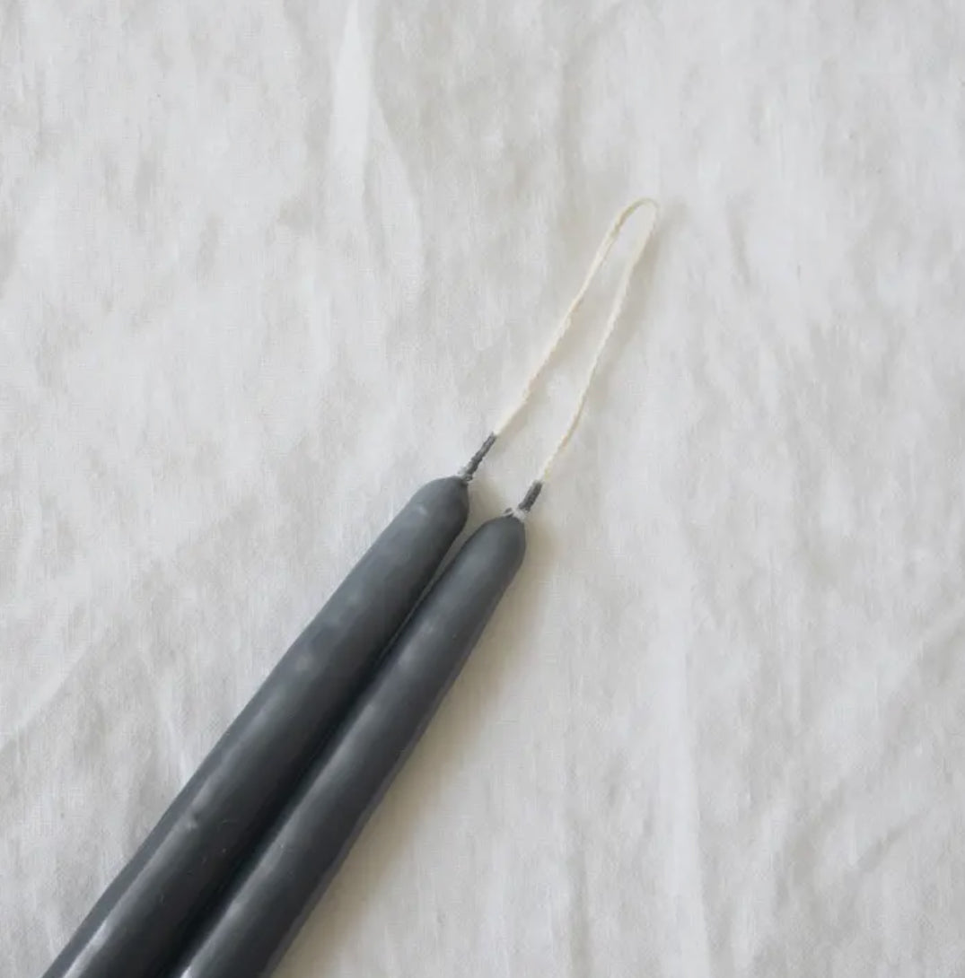 CHARCOAL TAPER CANDLE SET OF 2