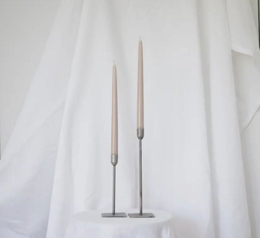 OATMEAL TAPER CANDLE SET OF 2