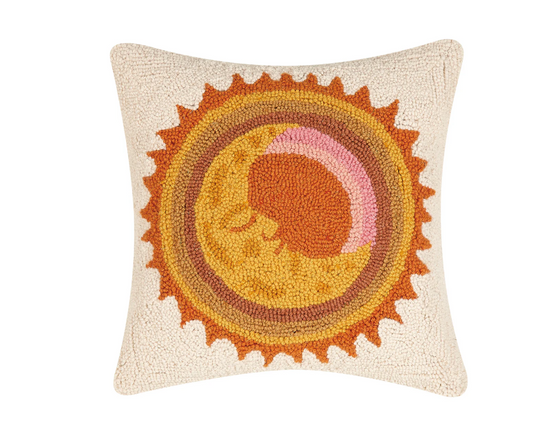 Retro Moon Flow Hook Pillow