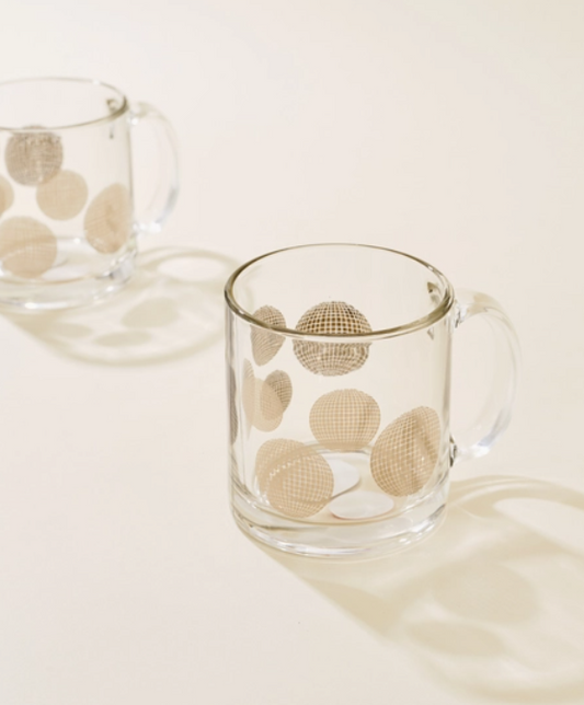 Disco Ball Silver Clear Glass Mug